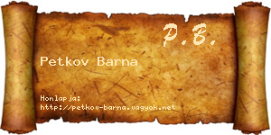 Petkov Barna névjegykártya